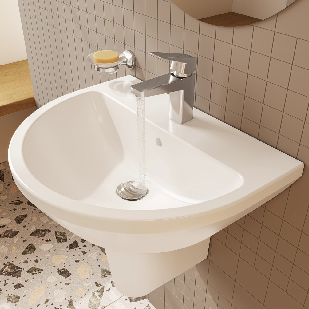 VitrA Integra Round 600mm x 470mm Semi Pedestal Basin